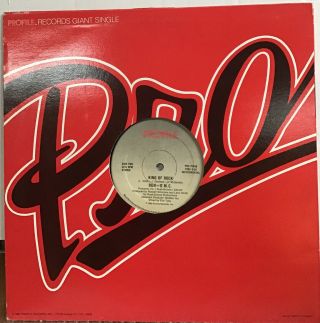 Run Dmc King Of Rock 12” Single Rare Oop Instrumental Profile Records