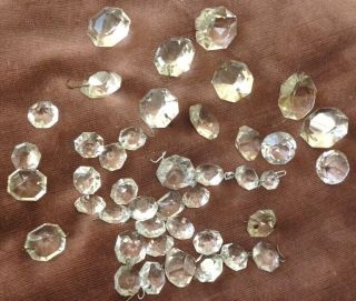 Vintage Antique Victorian Chandelier Prisms Joblot Glass Crystal Buttons Beads