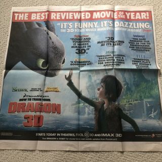 How To Train Your Dragon 3d Rare York Times Ad - March 2010 - Full Color