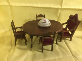 6 Piece Dollhouse Dining Room Table Set
