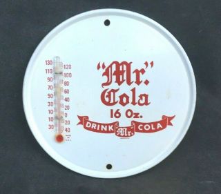 Vintage Drink Mr.  Cola 16oz.  Soda Thermometer Rare Old Advertising Sign