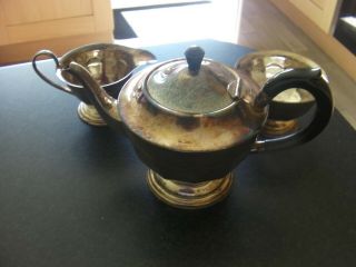 Antique/vintage Epns Silver Plate Tea Set,  Teapot,  Sugar Bowl & Milk Jug,