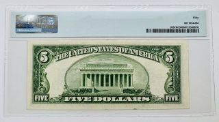 1934 D $5 Blue Seal Silver Certificate Rare Wide Graded Bank Note A - Uncirculated 2