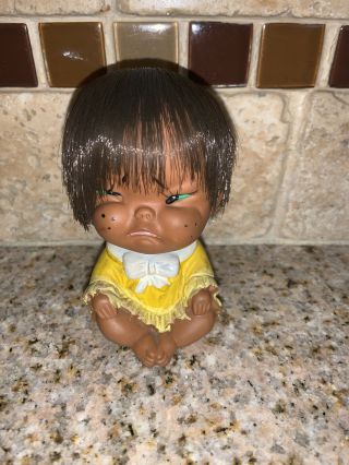 Vintage Crying Moody Cutie Doll 1960s 3.  5 " Tall 0632
