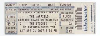 Rare The Stooges 4/21/07 San Francisco Ca Concert Ticket Iggy Pop