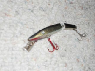 Vintage Diamond Jim Jointed 3 " Fishing Lure - Silver Scale & Black -