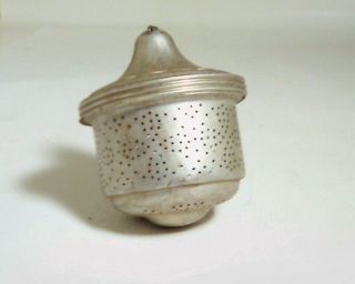 Antique Tin Tea Leaf Infuser Strainer Twist Lid Tea Pot Strainer