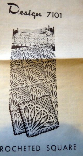 Rare Vtg 1940s Crochet Bedspread
