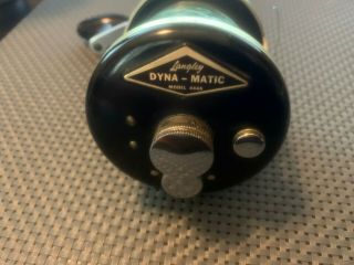 Rare Vintage Langley Dyna - Matic Fishing Reel Model 444a W/full Spool Perfect
