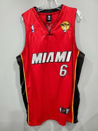 Rare Adidas Miami Heat Lebron James 6 Nba Finals Jersey Mens 52 Xl Sewn