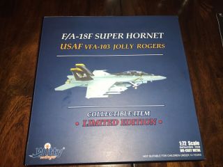 Witty Wings Us Navy " Jolly Rogers " F/a - 18f " Very Rare " 1/72 Vfa - 103 Hornet