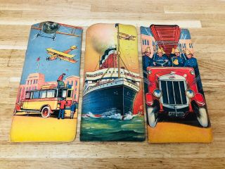 Vintage Antique Childs Rhyming Picture Story Books Ships Fire & Airways