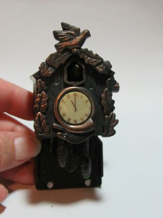 Dollhouse Miniatures,  Metal Cuckoo Clock W Moveable Parts,  1/12th Or 1/6th Scale