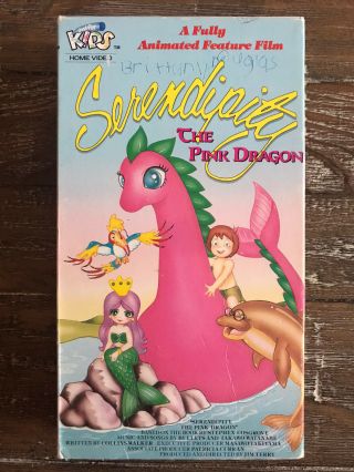 Serendipity The Pink Dragon (1989) Rare Vhs Animated Version Of The Book Series