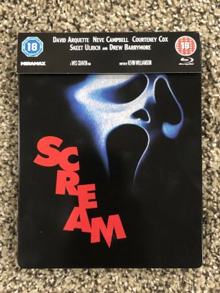 Scream Blu - Ray Steelbook Limited Edition Wes Craven Region A Disc Rare 1996