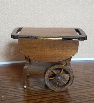 Dollhouse Miniature 1:12 Vintage Drop Leaf Serving Cart