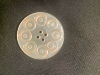 Deeply Carved Mother Of Pearl Mop Antique Button Large 1 1/2 Inch Circle Design