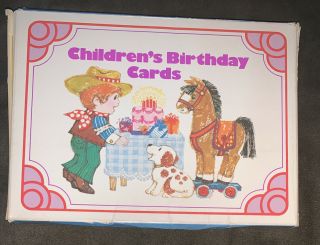 8 Vintage Children’s Birthday Greeting Cards Set Current Inc.  Open Box 142