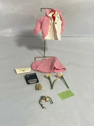 Vintage Skipper Barbie Doll Outfit Clothes Retro Pink Sweater,  Accessories