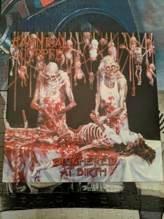 Cannibal Corpse Butchered At Birth Vinyl White Rare Back On Black Metal Blade