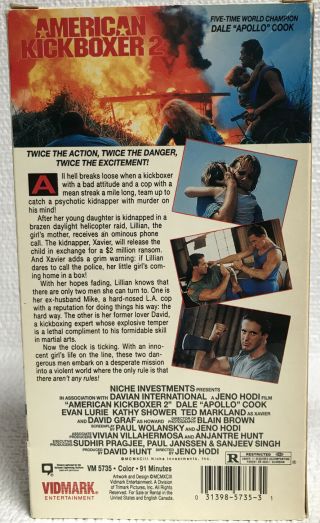 American Kickboxer 2 (VHS,  1993) Dale Apollo Cook RARE Rental 2