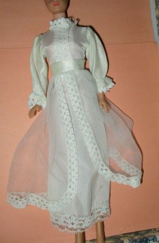Vintage Barbie Clone Size " White Satin Wedding Gown "