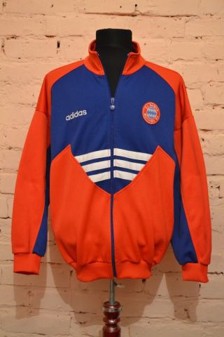Vintage Bayern Munich Top Training Football Soccer Jacket Rare Mens M Adidas