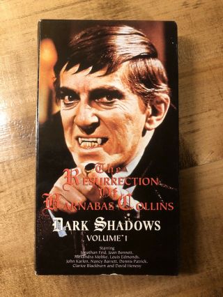 Rare Oop Dark Shadows Volume 1 Resurrection Of Barnabas Collins Vhs Video Horror