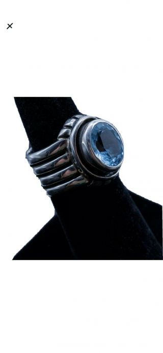 Silpada - Rare Faceted Blue Topaz.  925 Silver Ring Size 7 - 7 1/2