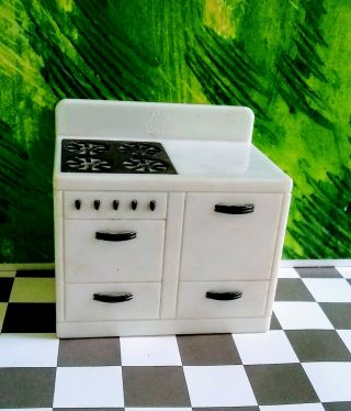 1940s Vintage Renwal Kitchen Oven Stove Plastic Dollhouse Furniture 1:16 Ideal