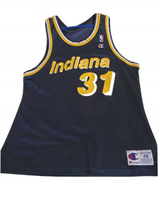 Rare Vintage Reggie Miller Indiana Pacers Champion Jersey Size 48