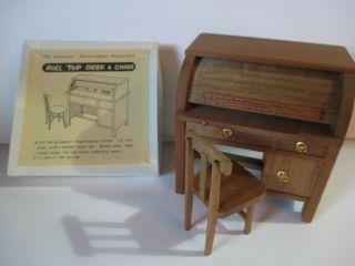 Vintage Shackman Dollhouse Rolltop Desk 1:12 Scale