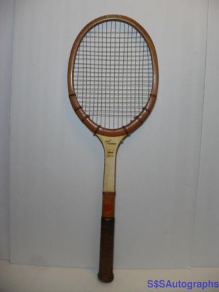 Autograph Model Wilson Antique Vtg 1950s Jack Kramer Wood Tennis Racquet Racket