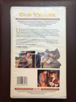 Old Yeller VHS,  1987 HTF Rare White Clamshell Walt Disney Home Video 2