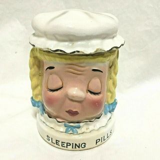 Vintage,  1960,  Shafford Co. ,  Japan,  " Sleeping Pills " Jar,  5963y