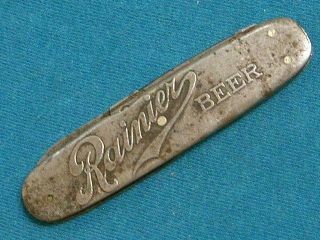 Antique Germany Ranier Beer Embossed Advertising Pen Knife Knives Vintage Pocket
