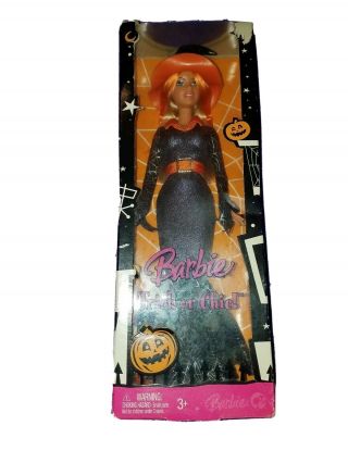 Mattel Barbie Halloween Witch 2008 Trick Or Chic Doll Blonde Orange Hair