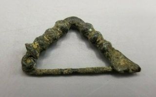 Bronze Bead - And - Reel Fibula Ancient Assyrian Circa 700s Bce
