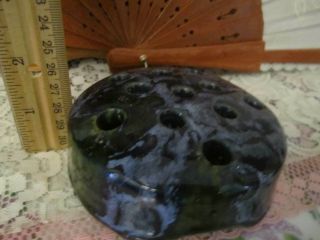 Antique Pottery 11 hole flower frog 4 