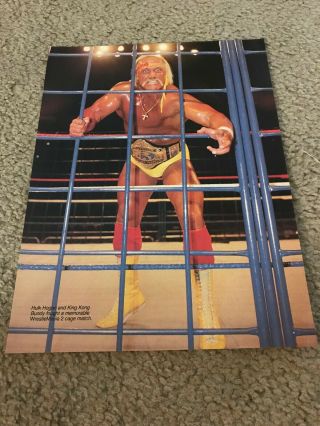 Vintage Wwf Hulk Hogan Wrestlemania 2 Ii Pinup Photo 1980s Rare