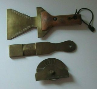 3 Antique/vintage Brass Cobblers Tools Advance Heel Co Auburn,  Me Shoe Making