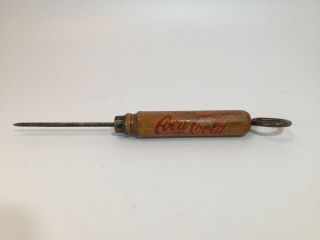 Antique/vintage Coca Cola Wooden Bottle Opener/ice Pick