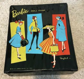 Vintage 1961 Mattel Barbie Ponytail Black Vinyl Case,  Single