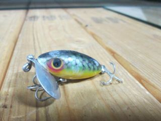 Vintage " Jitterbug " By Fred Arbogast Lure,  Green Black Yellow