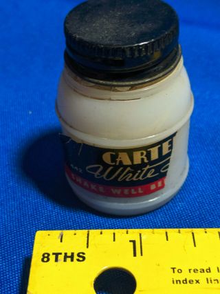 Antique Vintage Carter’s Fountain Pen Ink Bottles White Art Deco Vtg Old