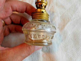 Antique Miniature Vapo Cresolene Glass Kerosene Oil Lamp Vintage W Stand - Parts