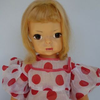 Vintage 16 " Terri Lee Doll Polka Dot Dress Painted Face