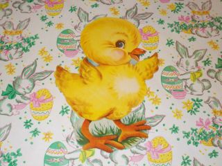 Vtg Dennison Easter Chick Die Cut Cardboard Decoration 7 " Rare Made In Usa C