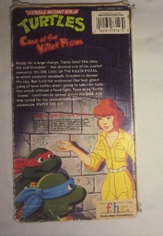 Teenage Mutant Ninja Turtles - Case of the Killer Pizzas (VHS,  1989) TMNT RARE 2