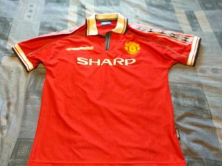 Old Rare Manchester United Home Football Shirt - Jersey Large Man.